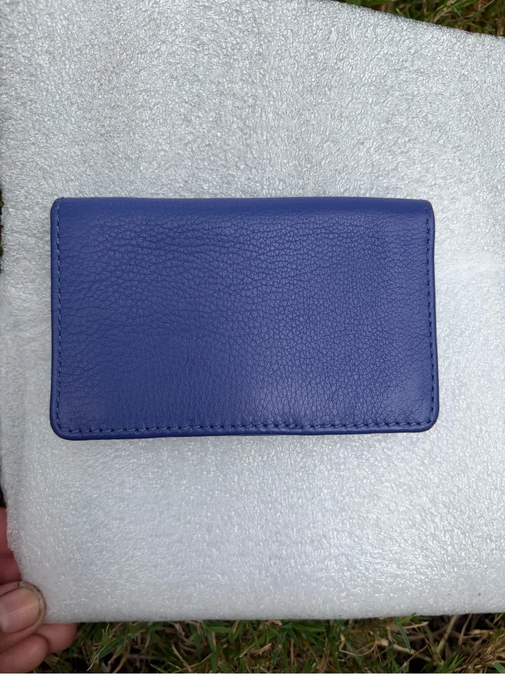 Aimee Kestenberg Purple Leather Card Wallet with Silver Logo